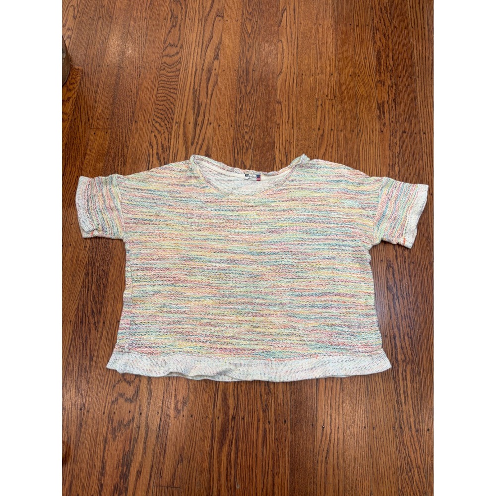 KUT from the Kloth Rainbow Space Dye Knit Top M  Short Sleeve Oversized